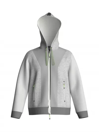 Zipped up Hoodie (front)