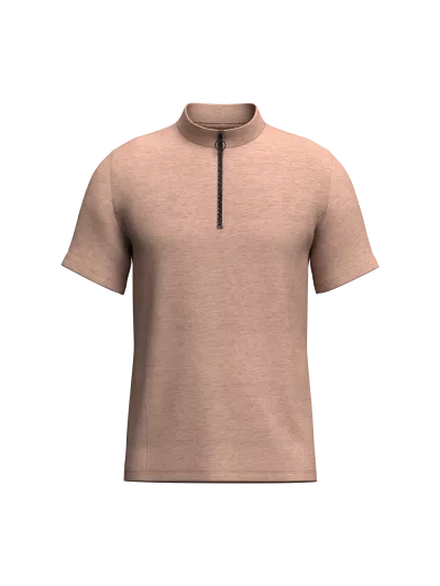 Half Zip Stand Collar Polo T-Shirt (front)