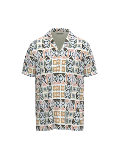 Resort Shirt With All Over Print  (front)
