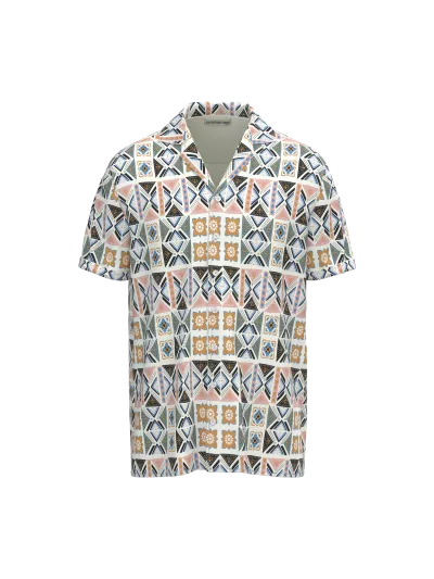 Resort Shirt With All Over Print (front)
